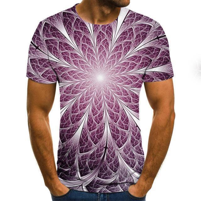 Summer New Three-Dimensional 3D vortex Men T-Shirt Fashion O-Neck Casual Short Sleeve Harajuku Hip Hop  Trend Oversized T-Shirt