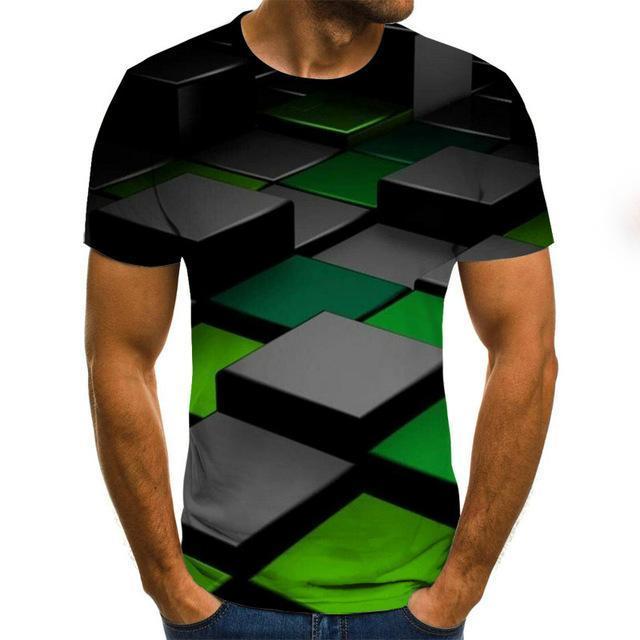 Summer New Three-Dimensional 3D vortex Men T-Shirt Fashion O-Neck Casual Short Sleeve Harajuku Hip Hop  Trend Oversized T-Shirt