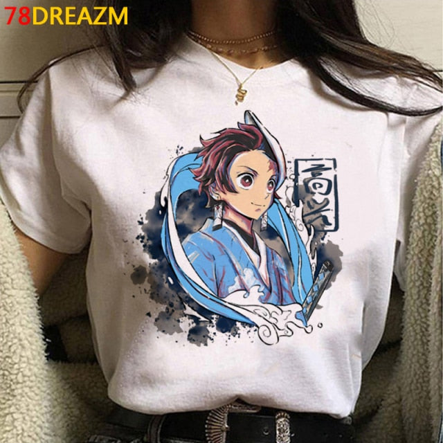 Hot Japanese Anime Demon Slayer T Shirt Men Kawaii Kimetsu No Yaiba Graphic Tees Tanjirou Kamado Unisex Tops Funny Tshirt Male