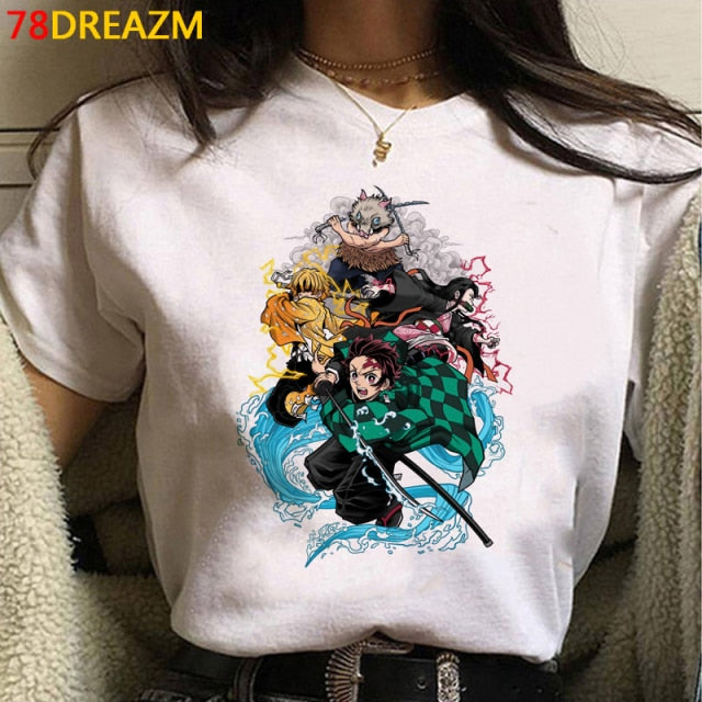 Hot Japanese Anime Demon Slayer T Shirt Men Kawaii Kimetsu No Yaiba Graphic Tees Tanjirou Kamado Unisex Tops Funny Tshirt Male