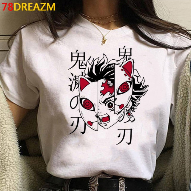 Hot Japanese Anime Demon Slayer T Shirt Men Kawaii Kimetsu No Yaiba Graphic Tees Tanjirou Kamado Unisex Tops Funny Tshirt Male