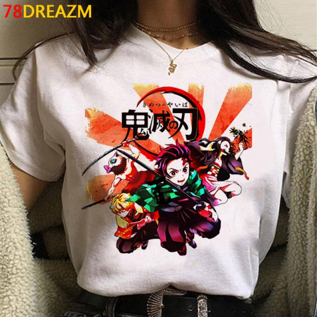 Hot Japanese Anime Demon Slayer T Shirt Men Kawaii Kimetsu No Yaiba Graphic Tees Tanjirou Kamado Unisex Tops Funny Tshirt Male