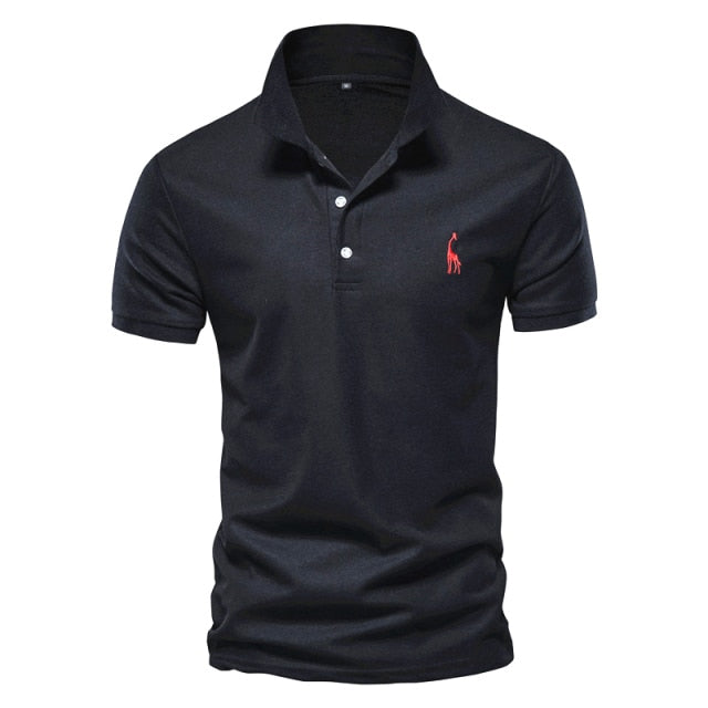 AIOPESON New Man Polo Shirt Mens Casual Deer Embroidery Cotton Polo shirt Men Short Sleeve High Quantity polo men