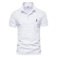 AIOPESON New Man Polo Shirt Mens Casual Deer Embroidery Cotton Polo shirt Men Short Sleeve High Quantity polo men